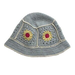 Guajira Crochet Hat in Floral Blue Yellow